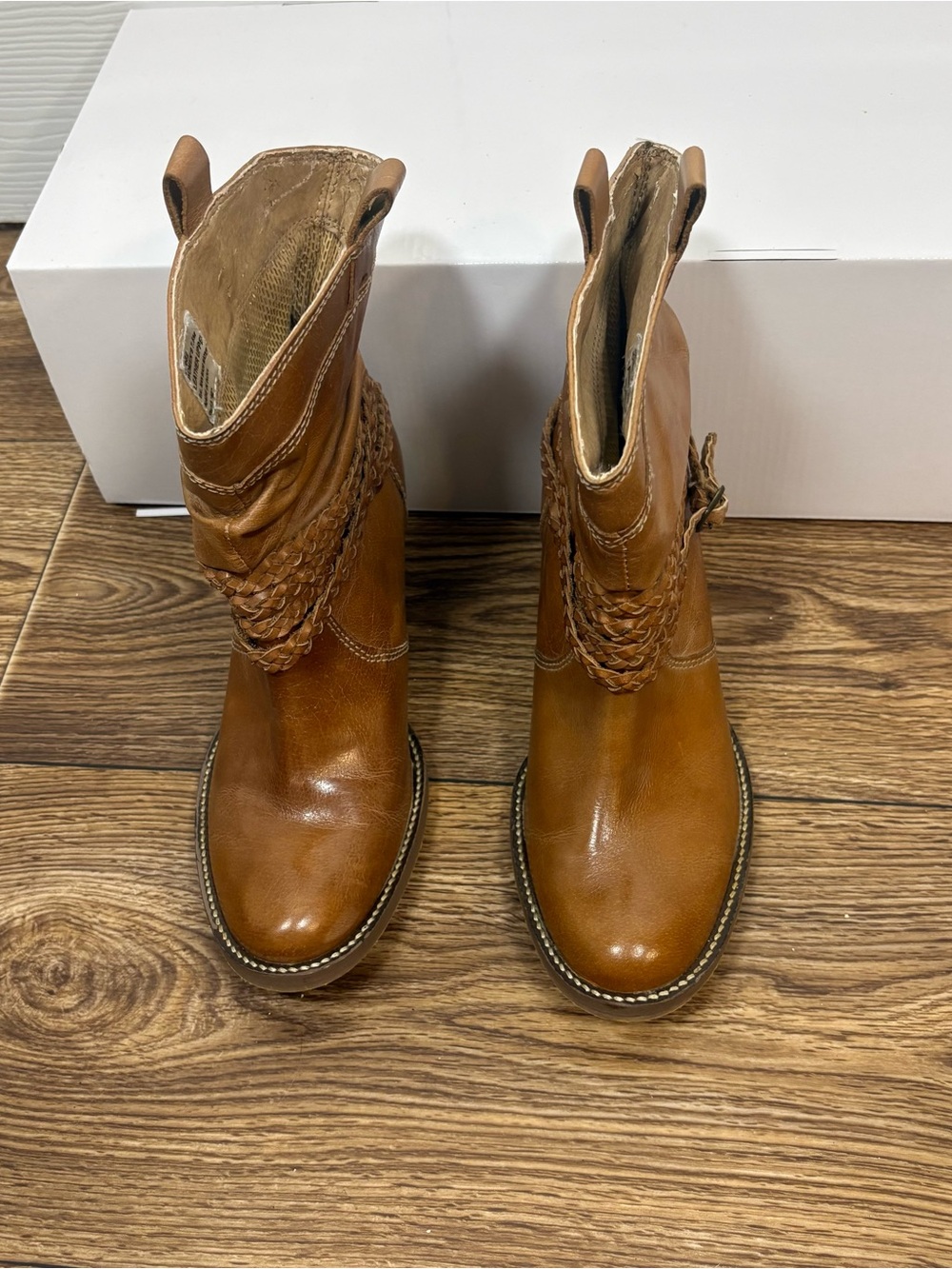 Dingo Twisted Sister 7.5M Tan Leather Western Slouch Boots - Picture 3 of 9